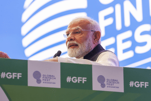 PM Modi addressing the Global Fintech Fest 2024 in Mumbai